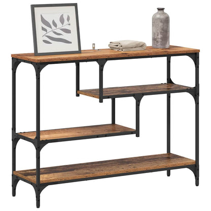 Konsolentisch mit Regal Altholz 100 x 30 x 75 cm Holzwerkstoff