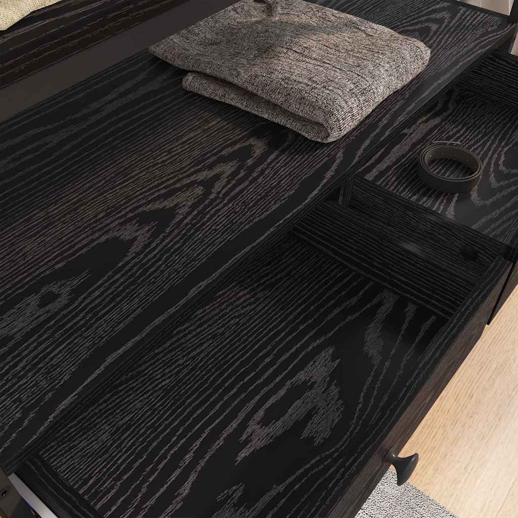 Kleiderschrank Schwarz Eichen-Optik 89 x 39 x 184.5 cm