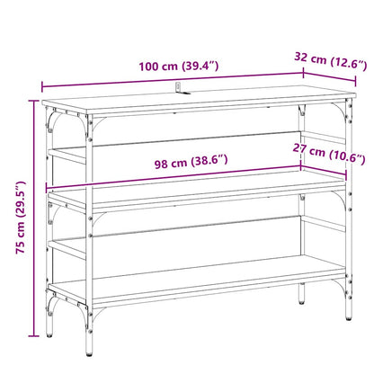 Konsolentisch Eiche handwerklich 100 x 32 x 75 cm Holzwerkstoff