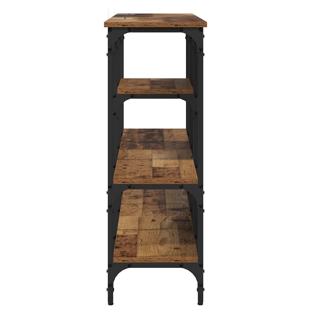 Konsolentisch mit Regal Altholz 160 x 29 x 80 cm Holzwerkstoff