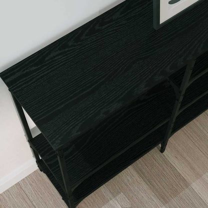 Konsolentisch mit Regal Schwarz Eichen-Optik 160 x 29 x 80 cm