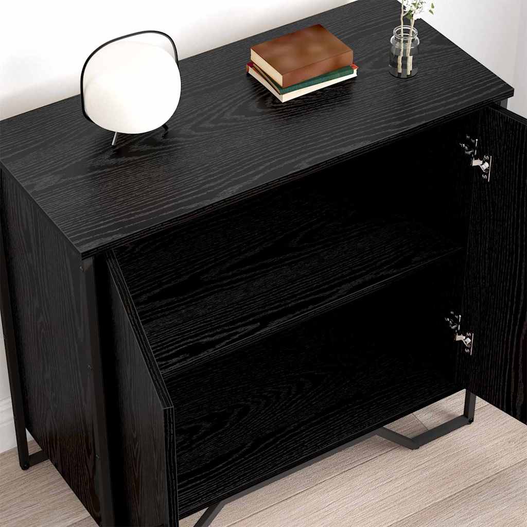 Sideboard Schwarz 78 x 35.5 x 74.5 cm Holzwerkstoff