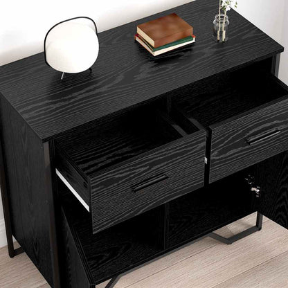 Sideboard Schwarz Eichen-Optik 79.5 x 35.5 x 74.5 cm