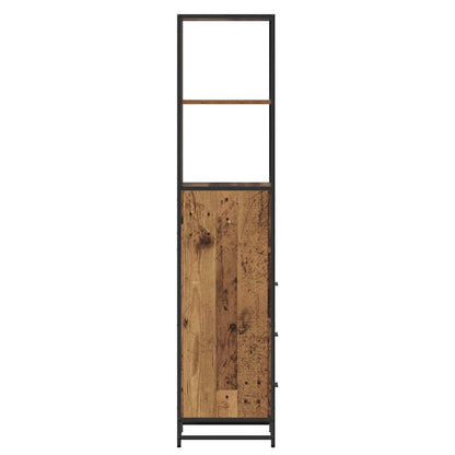 Badezimmer Schrank mit Schubladen Altholz 35 x 37,5 x 166 cm
