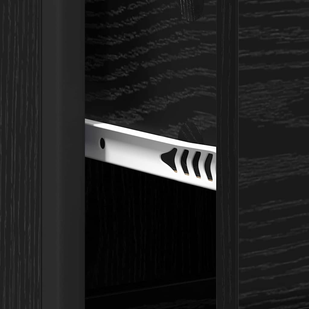 Badezimmer Schrank Schwarz Eichen-Optik 35 x 37,5 x 166 cm