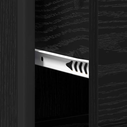 Badezimmer Schrank Schwarz Eichen-Optik 35 x 37,5 x 166 cm