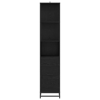 Badezimmer Schrank Schwarz Eichen-Optik 35 x 37,5 x 166 cm