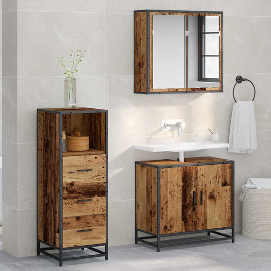 Badezimmer Schrank Altholz 35 x 37,5 x 100 cm Holzwerkstoff