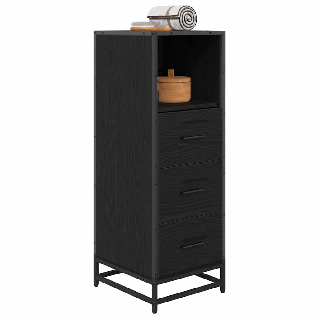 Badezimmer Schrank Schwarz Eichen-Optik 35 x 37,5 x 100 cm