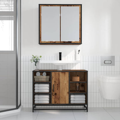 Badezimmer-Spiegelschrank Altholz 65 x 20 x 60 cm Holzwerkstoff