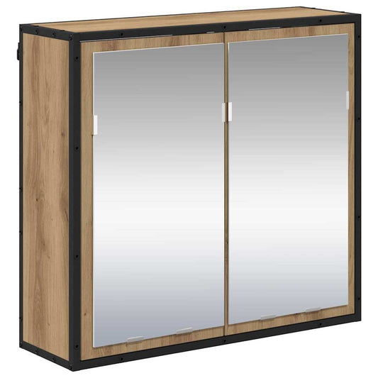 Badezimmer-Spiegelschrank mit Tür Artisan-Eiche 65 x 20 x 60 cm
