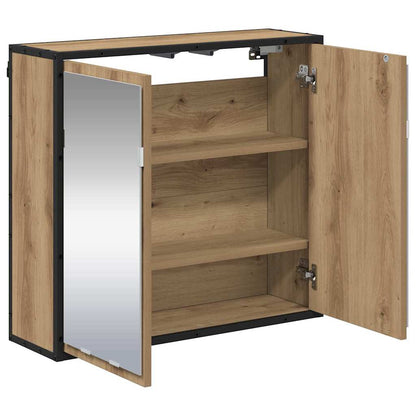 Badezimmer-Spiegelschrank mit Tür Artisan-Eiche 65 x 20 x 60 cm