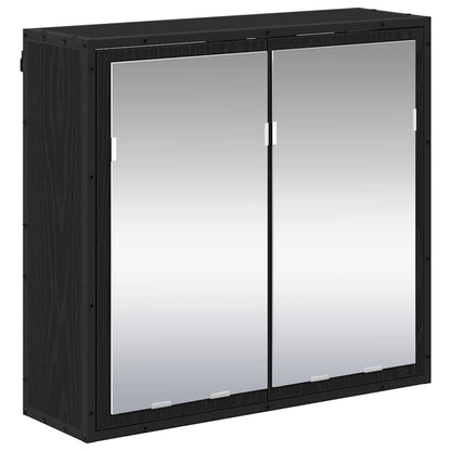 Badezimmer-Spiegelschrank Schwarz Eichen-Optik 65 x 20 x 60 cm