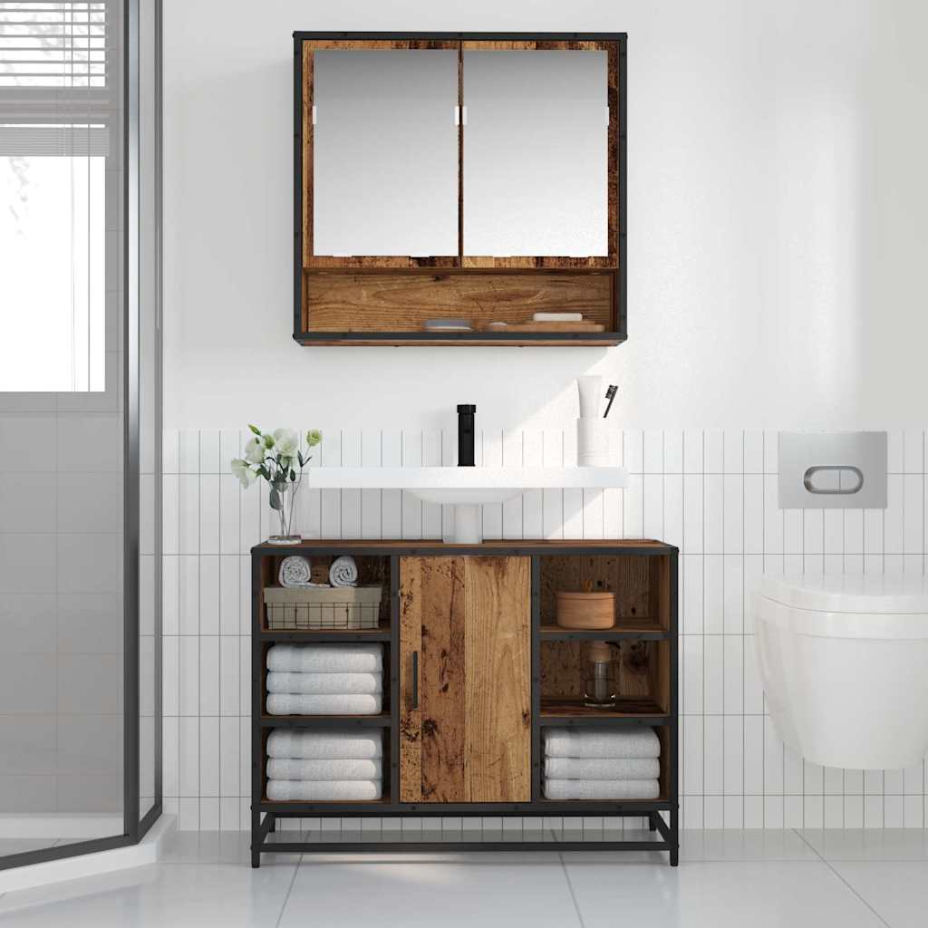 Badezimmer-Spiegelschrank Altholz 65 x 20 x 60 cm Holzwerkstoff