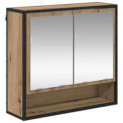 Badezimmer-Spiegelschrank mit Tür Artisan-Eiche 65 x 20 x 60 cm