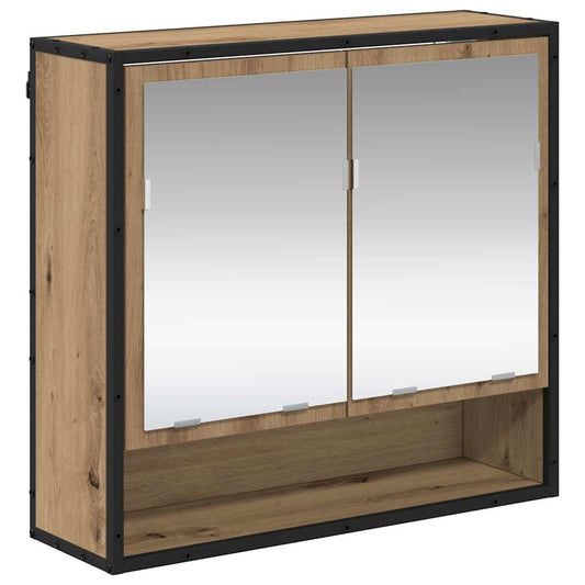 Badezimmer-Spiegelschrank mit Tür Artisan-Eiche 65 x 20 x 60 cm