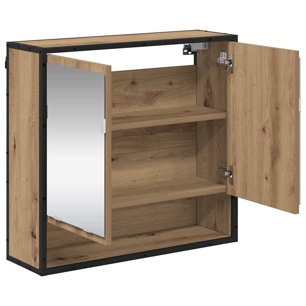 Badezimmer-Spiegelschrank mit Tür Artisan-Eiche 65 x 20 x 60 cm