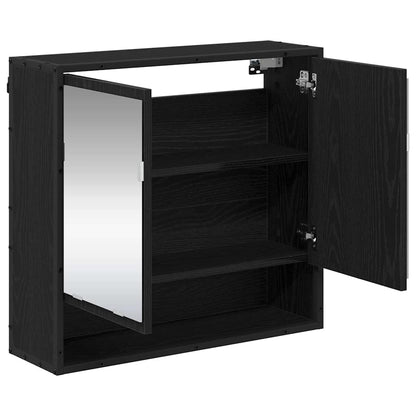 Badezimmer-Spiegelschrank Schwarz Eichen-Optik 65 x 20 x 60 cm