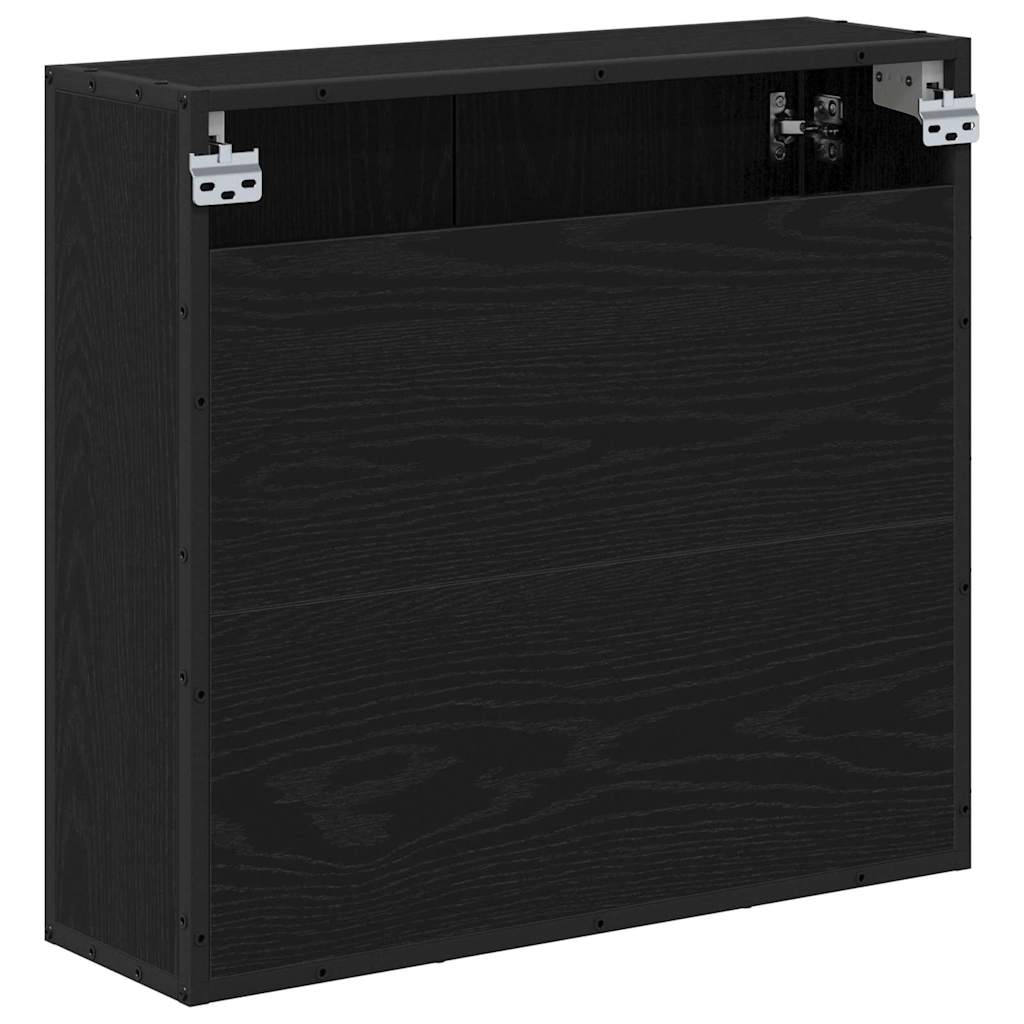 Badezimmer-Spiegelschrank Schwarz Eichen-Optik 65 x 20 x 60 cm
