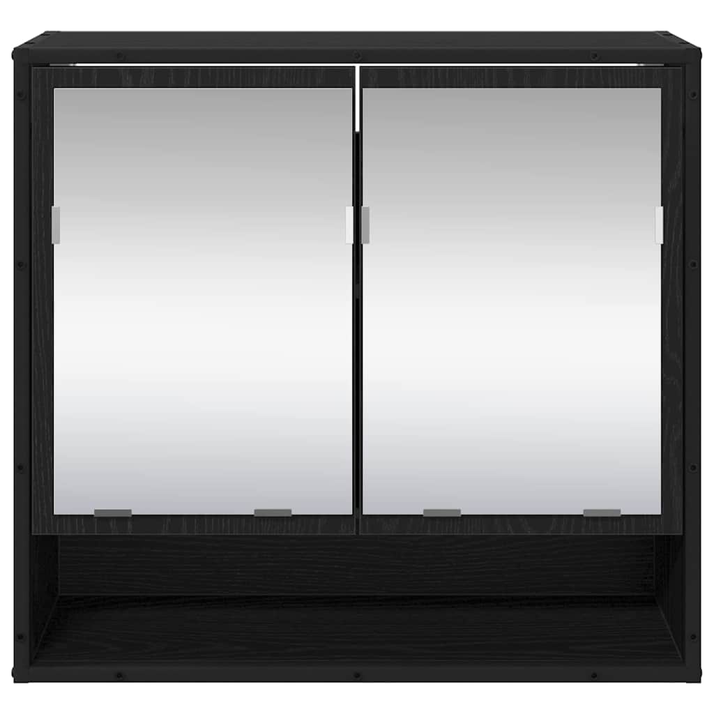 Badezimmer-Spiegelschrank Schwarz Eichen-Optik 65 x 20 x 60 cm