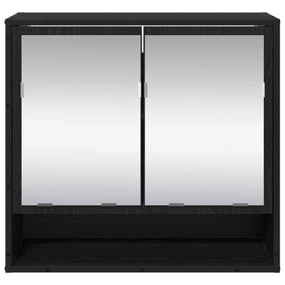 Badezimmer-Spiegelschrank Schwarz Eichen-Optik 65 x 20 x 60 cm