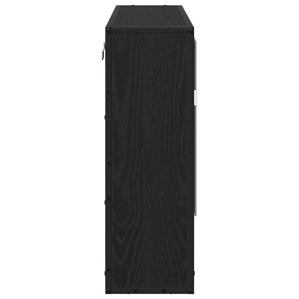 Badezimmer-Spiegelschrank Schwarz Eichen-Optik 65 x 20 x 60 cm