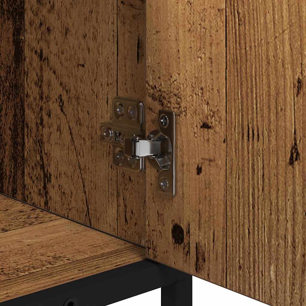 Badezimmer Waschbecken Schrank mit Tür Altholz 65 x 33 x 60 cm