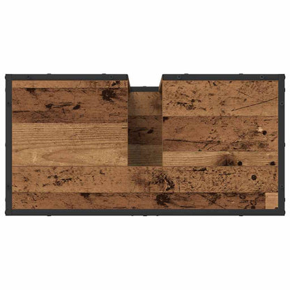 Badezimmer Waschbecken Schrank mit Tür Altholz 65 x 33 x 60 cm