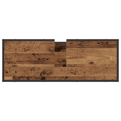 Badezimmer Waschbecken Schrank mit Tür Altholz 90 x 33 x 60 cm
