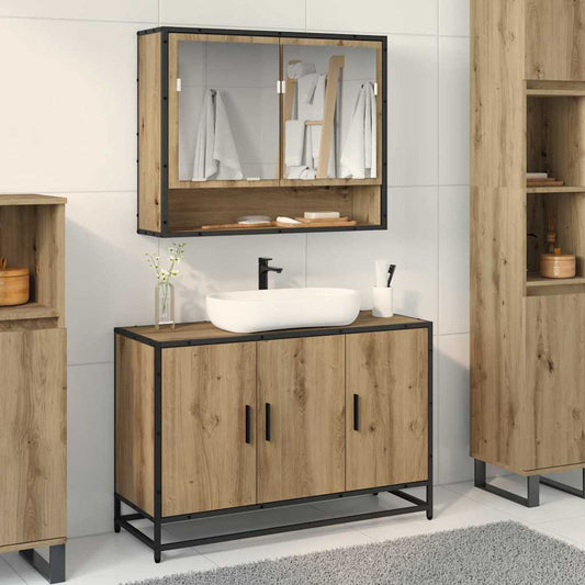 Badezimmer Waschbecken Schrank Artisan-Eiche 90 x 33 x 60 cm