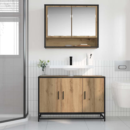 Badezimmer Waschbecken Schrank Artisan-Eiche 90 x 33 x 60 cm