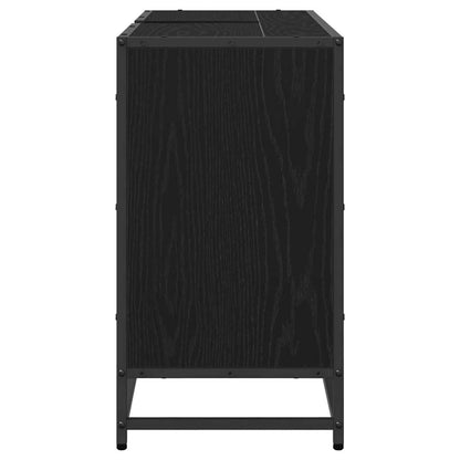 Badezimmer Waschbecken Schrank mit Regal Schwarz Eichen-Optik