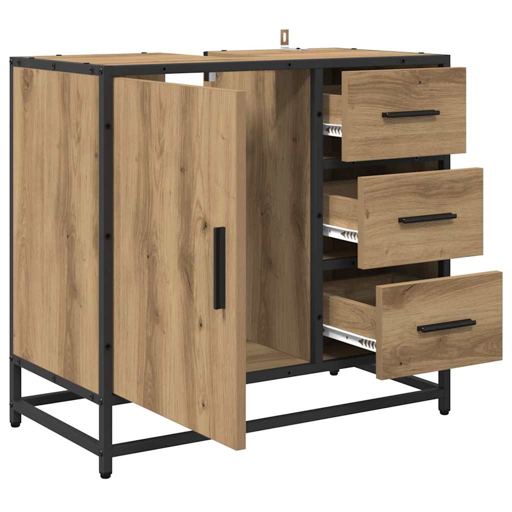 Badezimmer Waschbecken Schrank Artisan-Eiche 65 x 33 x 60 cm