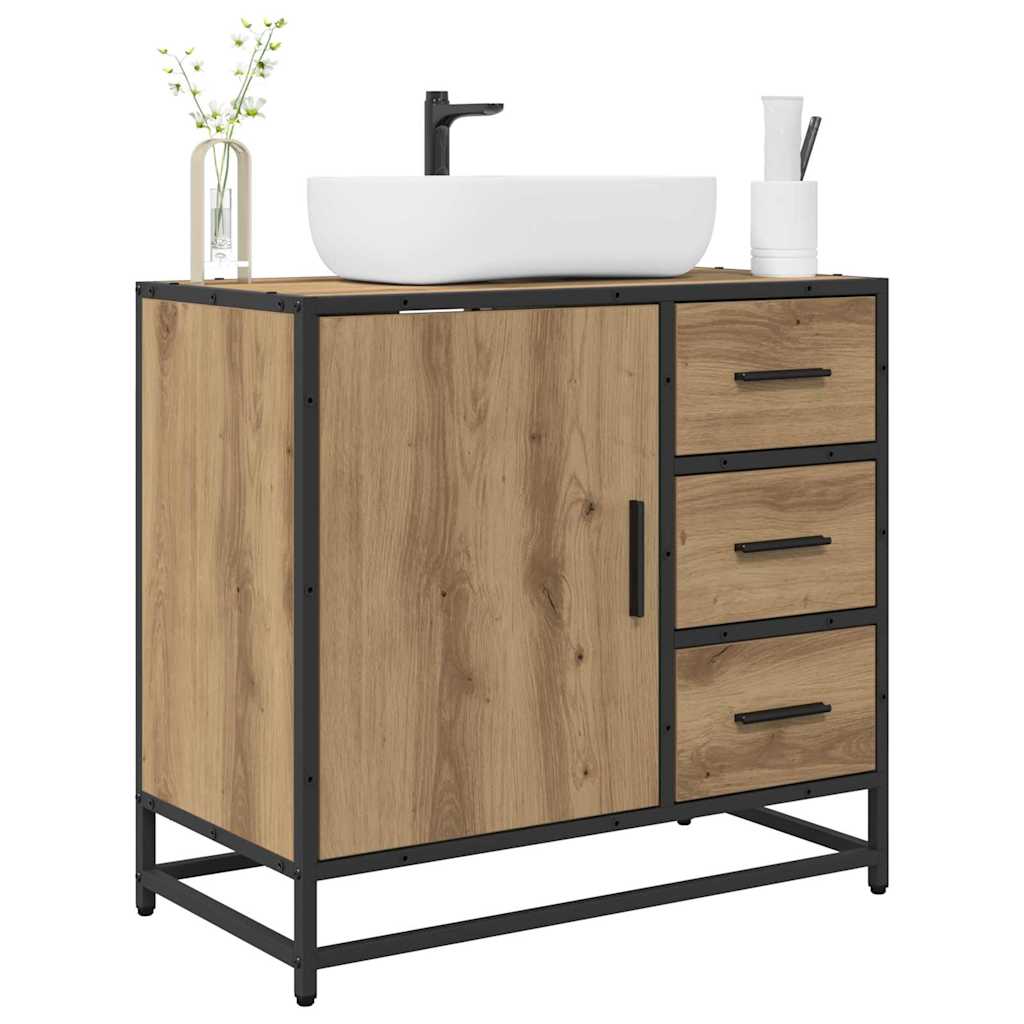 Badezimmer Waschbecken Schrank Artisan-Eiche 65 x 33 x 60 cm