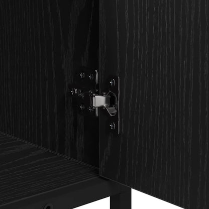 Badezimmer Waschbecken Schrank mit Regal Schwarz Eichen-Optik