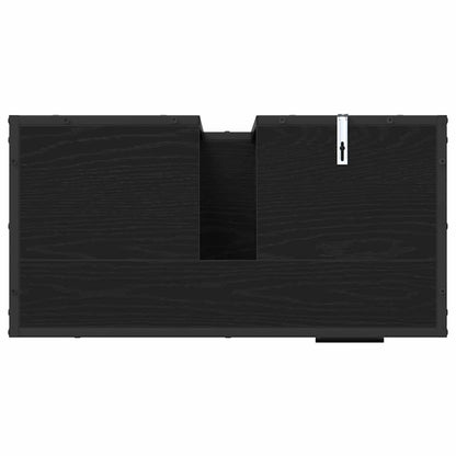 Badezimmer Waschbecken Schrank mit Regal Schwarz Eichen-Optik