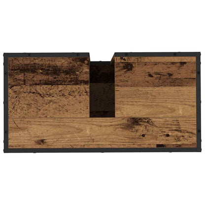 Badezimmer Waschbecken Schrank mit Tür Altholz 65 x 33 x 60 cm