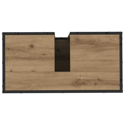 Badezimmer Waschbecken Schrank mit Regal Eiche handwerklich