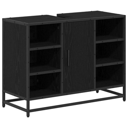 Badezimmer Waschbecken Schrank Schwarze Eiche 80 x 33 x 60 cm