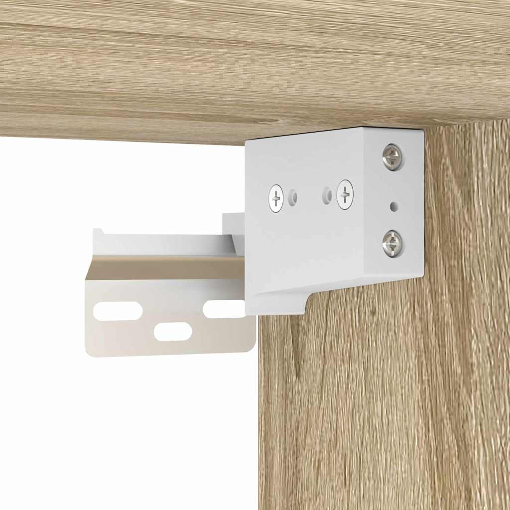 Waschbeckenunterschrank mit Speicher Sonoma-Eiche Holzwerkstoff