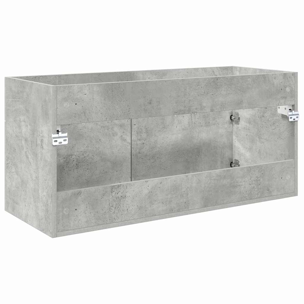 Waschbeckenunterschrank mit Speicher Beton Grau Holzwerkstoff