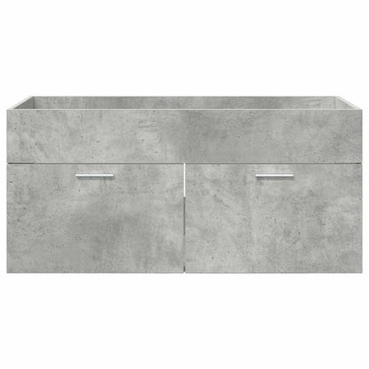 Waschbeckenunterschrank mit Speicher Beton Grau Holzwerkstoff