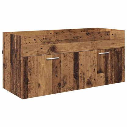 Waschbeckenunterschrank mit Speicher Altholz Holzwerkstoff