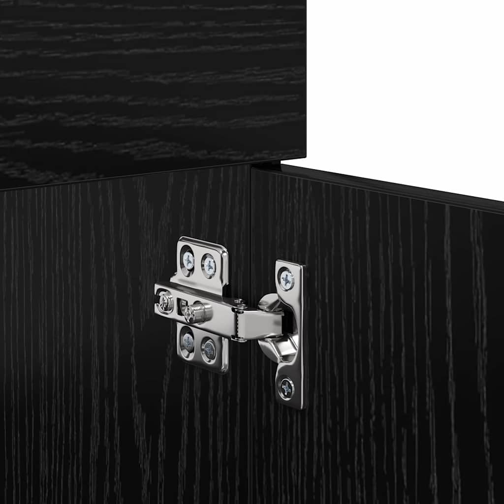 Waschbeckenunterschrank Schwarz Eichen-Optik Holzwerkstoff
