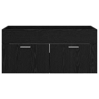 Waschbeckenunterschrank Schwarz Eichen-Optik Holzwerkstoff