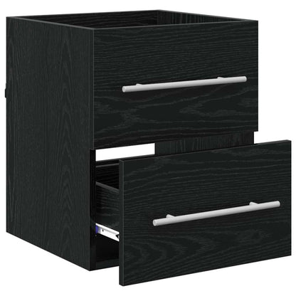 Waschbeckenunterschrank Schwarz Eichen-Optik 38,5 x 41 x 48 cm