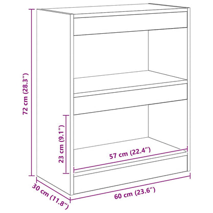 Bücherregal Eiche handwerklich 60 x 30 x 72 cm Holzwerkstoff