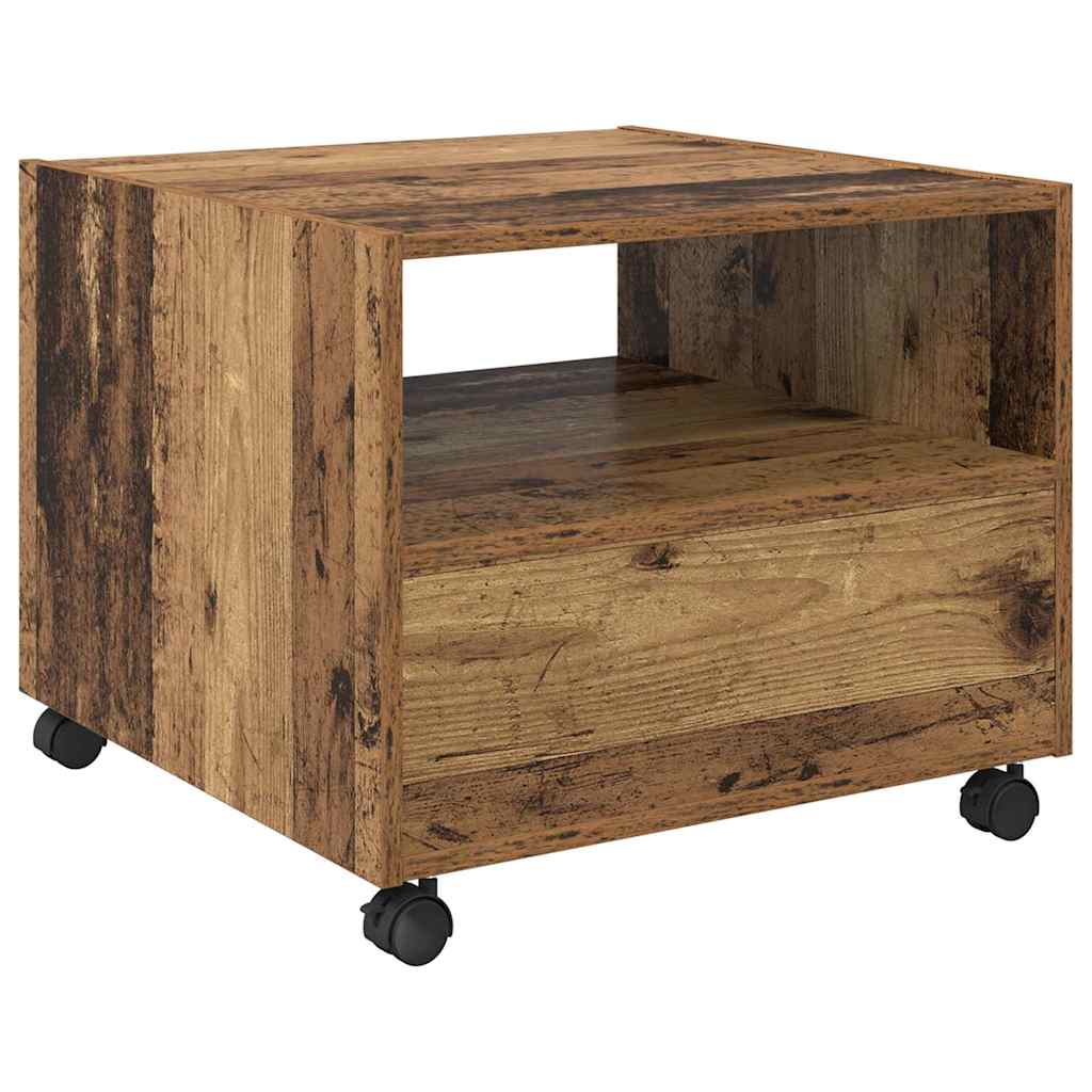 Couchtisch mit Schubladen Altholz 55 x 55 x 45 cm Holzwerkstoff
