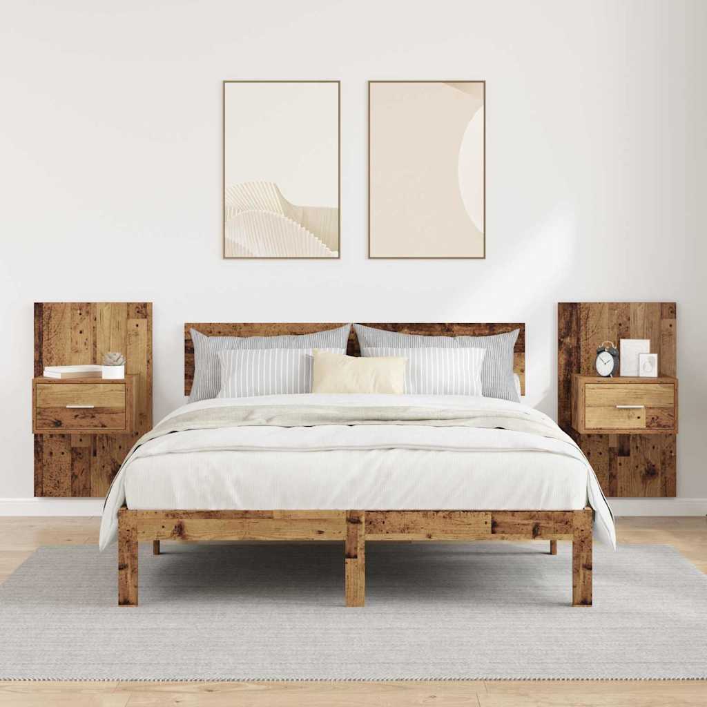 Bettschrank 2 pcs Altholz 48,5 x 32,5 x 80 cm Holzwerkstoff