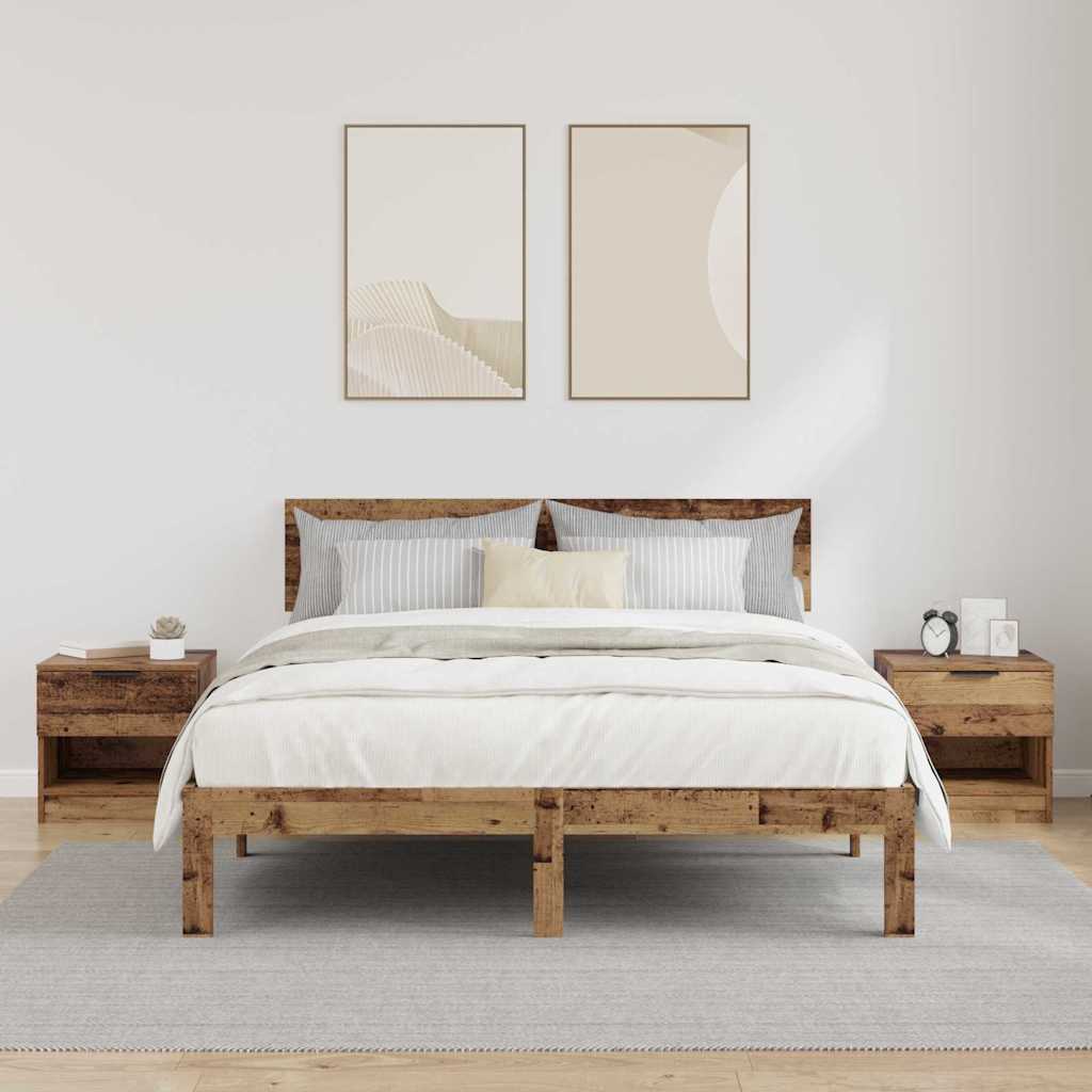 Bettschrank 2 pcs Altholz 40 x 39 x 40 cm Holzwerkstoff